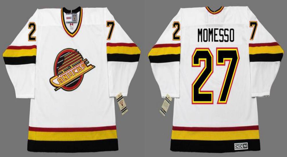 2019 Men Vancouver Canucks #27 Momesso White CCM NHL jerseys